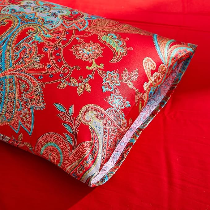 mixinni Long Staple Cotton Percale Paisley Duvet Cover - Image 6