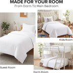 Cozyide White Twin Duvet Cover, 2 Pieces Bedding Duvet Covers, Soft Breathable - Image 7