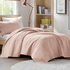 Comfort Spaces Kienna Quilt Set- Double Sided Stitching Design Summer Blanket by ComfortSpaces