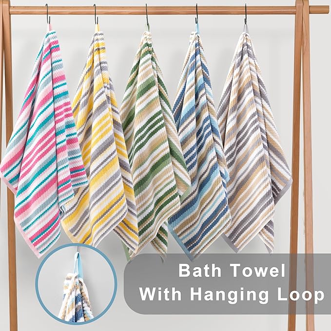 Quick Dry Bath Towels for Bathroom, 4 Pack 28"x52" - Image 5