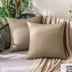 MIULEE Pack of 2 Decorative Outdoor Solid Waterproof Throw Pillow Covers Euro by MIULEE