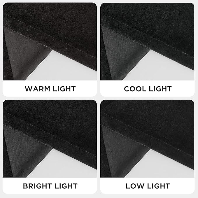 Joydeco Black Velvet Curtains 63 Inches Long, Luxury Grommet Blackout Curtain 2 - Image 6