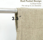 DriftAway Double Layer Linen Blackout Tie Up Curtains Thermal Insulated Fully - Image 3
