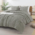 Andency Medium Grey Comforter Set Full Size, Boho Grey Soft Warm Bedding by Andency