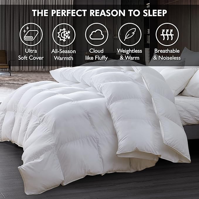 Luxurious Full Size Goose Down Fiber Waterfowl Feather Fiber Comforter Duvet - Image 4