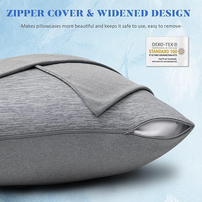 CHOSHOME Cooling Pillow Cases Zipper Pillow Covers Q-Max > 0.45 Zippered - Image 6