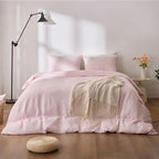 RRENEWROOTS Pink Twin Duvet Cover, 100% Sandwashed Cotton Soft Twin Size Duvet - Image 7