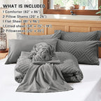 Zzlpp Full Comforter Set 7 Pieces, Dark Grey Tufted Bed in a Bag - Image 5