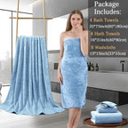 8-Piece Blue Bath Towels Set, 2 Oversized Large Bath Towels Sheet, 2 Hand - Image 5