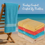 BolBom Towels 4 Pack Medium Bath Towel Set, 27“X54” Inches, 500 GSM 100% Ring - Image 4