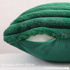 Pallene Faux Fur Plush Lumbar Throw Pillow Covers 12x20 Set of 2, Luxury Soft - Image 3