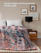 YnM Weighted Blanket, Handmade Chunky Knitted Design, Soft and Cozy, - Image 3