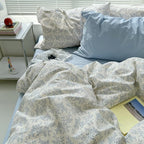 mixinni Blue Floral Duvet Cover Full Size by mixinni