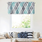 Beauoop Blackout Window Valances Curtains Geometric Quatrefoil Trellis Printed - Image 2