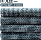 MIULEE Pack of 4 Couch Throw Pillow Covers 18x18 Inch Navy Blue Soft Decorative - Image 6