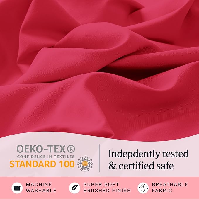LuxClub 4 PC Sheet Set Bed Sheets Deep Pockets 16" Eco Friendly Wrinkle Free - Image 5