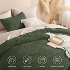 Andency Olive Green California King Comforter Qversized 120''x98'', 3 Pieces - Image 4