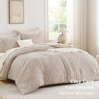 Andency Linen Comforter Set Full Size, Boho Soft Warm Tufted Bedding Comforter - Image 3