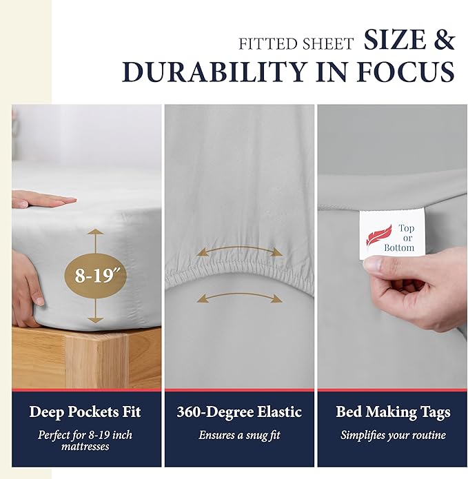 100% Egyptian Cotton Split King Sheets Sets - Image 4