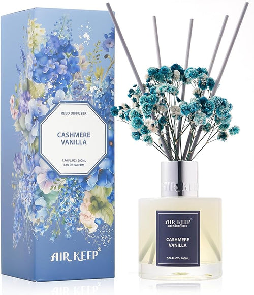 Airkeep Reed Diffuser Set/Cashmere Vanilla/6.76 fl oz/1 Pack/Home & Office by Airkeep
