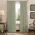 102 Inch Curtains Blackout Sage Green Christmas Decoration Black Out Linen - Image 9