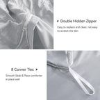 JELLYMONI Light Grey Duvet Cover Twin Size, Soft Breathable Seersucker Duvet - Image 5
