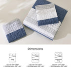 Litanika Oversized King Quilt Set Mineral Blue, 120x98 Stripe Bedspread - Image 6