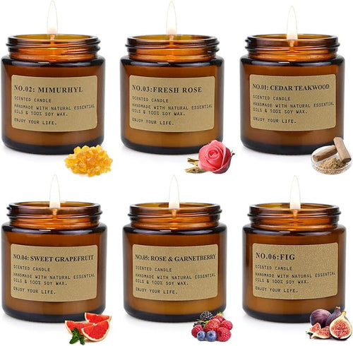 6 Pack Candles for Home Scented Aromatherapy Candle Gift Set for Women Soy Wax - Image 2