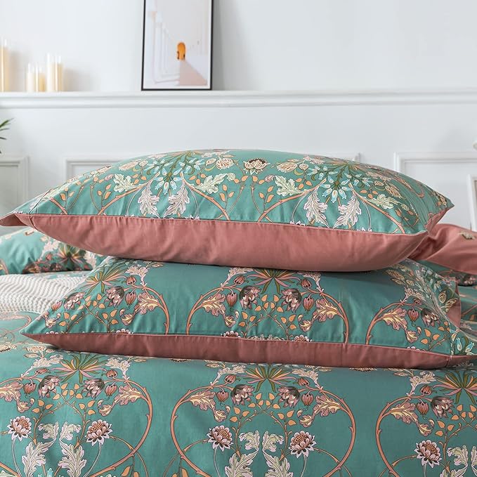 FADFAY Twin XL Duvet Cover Set Button Closure Floral Bedding Set 100% Cotton - Image 9