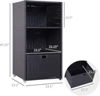 Outsunny Valet Pool Towel Rack, Waterproof PE Plastic Rattan Wicker Storage - Image 3