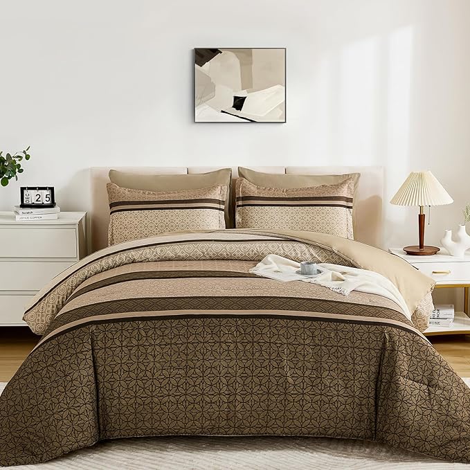 WONGS BEDDING Twin Comforter Set 6 Pieces, Soft Lightweight Micorfiber Bedding - Image 3