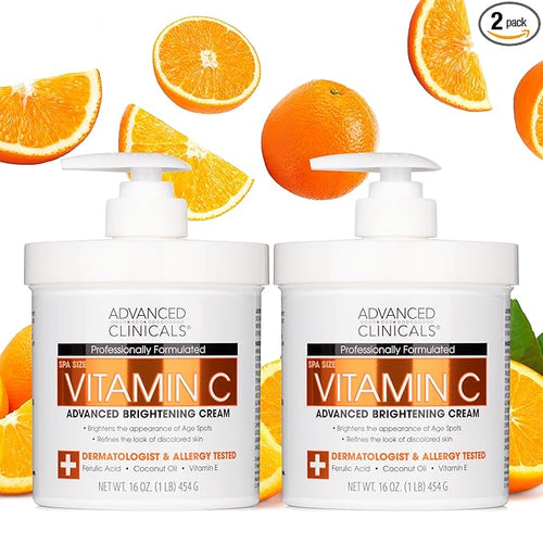 Advanced Clinicals Vitamin C Cream Visibly Brightening Body Lotion | Vitamin C by AdvancedClinicals