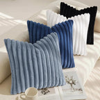 decorUhome Cozy Faux Fur Throw Pillow Covers 24x24 Set of 2 Decorative Soft - Image 7