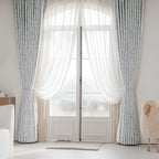 Beauoop Grey Floral Jacquard Blackout Curtains 63 Inches Long 2 Panels - Image 8
