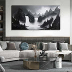 Mountain Hand Painting Wall Decor by HUBOSKNCANVASWALLART