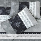 DJY Gray Quilt Set Queen Size Boho Striped Patchwork Bedspread Coverlet - Image 7