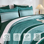 WONGS BEDDING 7 Pieces Comforter Set Queen Size, Emerald Green Boho Soft - Image 4
