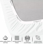 Feather & Stitch Fitted Bottom Sheet Only Twin Size 500 TC-1 Piece 100% Cotton - Image 2