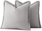 MIULEE Decorative Throw Pillow Covers Neutral Linen Fringe Throw Pillows Set of - Image 6