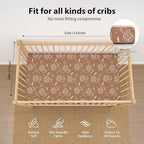 Baby Crib Sheets for Boys and Girls, 3 Pack Fitted Toddler Bed Sheets Neutral - Image 3