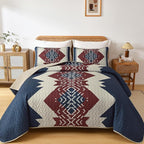 Dintszyayue Queen Quilt Set 3 Piece Boho Aztec Texture Bedspread Coverlet Set - Image 9