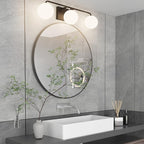 Tipace Mid Century Modern Bathroom Vanity Lights Fixtures 3-Light Black Milk - Image 7