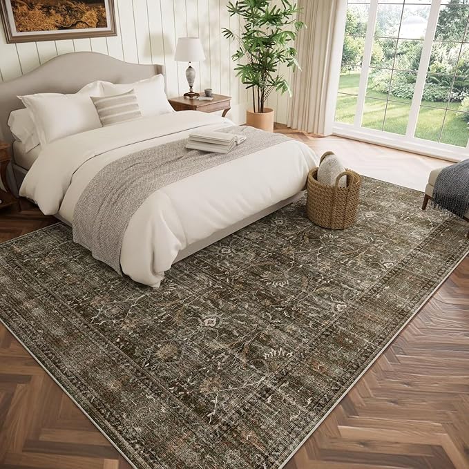 Washable 8x10 Area Rugs for Living Room, Boho Non-Slip Vintage Distress Large - Image 2