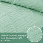 Exclusivo Mezcla Oversized King Quilt Set- Light Green Cal King Quilts Bedding - Image 4