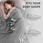 Knitted Weighted Blanket for Adult, No Beads Heavy Blanket 48” x 72'' 10lbs - Image 3