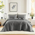Comfort Spaces Charcoal Oversized Queen Quilt Set 102"x118" Bedspread Quilted by ComfortSpaces