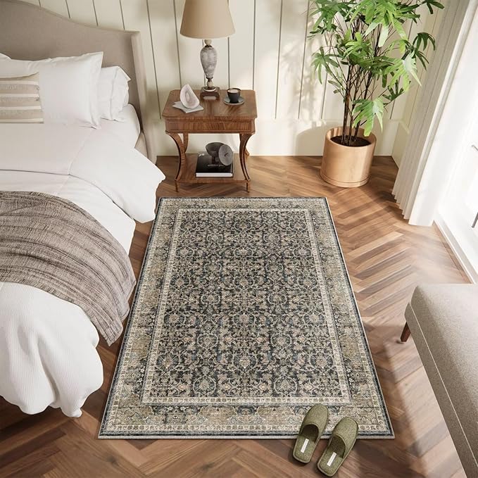 Washable 2x3 Entryway Rug, Boho Non-Slip Door Mat Vintage Distress Small Rugs - Image 2