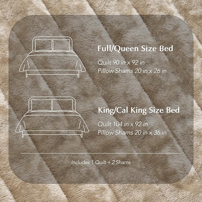 EVERGRACE Velvet Quilt Set Queen Size, Luxurious Soft Striped Channel Bedding - Image 8
