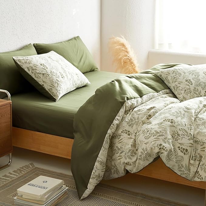 BOLINLIVING Floral Duvet Cover King Size, Breathable Soft Microfiber Bedding Set - Image 5