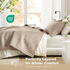 Comfort Spaces Kienna Quilt Set- Double Sided Stitching Design Summer Blanket - Image 3
